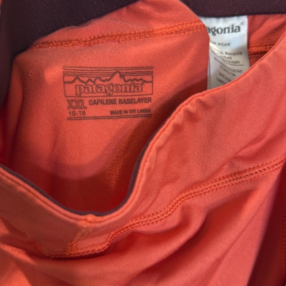 Patagonia girls capilene base layer pants coral pink XL 14-16 - Picture 6 of 7